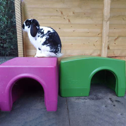 The Zippi Rabbit Shelter is great  for your rabbits to get a better view by hopping on top and surveying their surroundings.