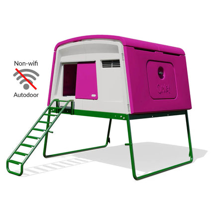 Purple Eglu Cube chicken coop with non-wifi Autodoor